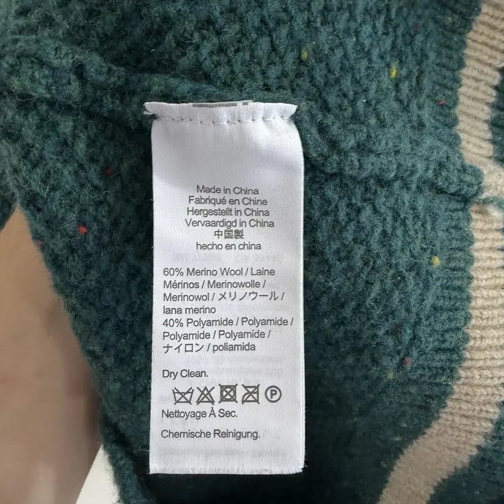 J. Crew Men’s Rugged Merino Wool Sweater Donegal Small C 5847